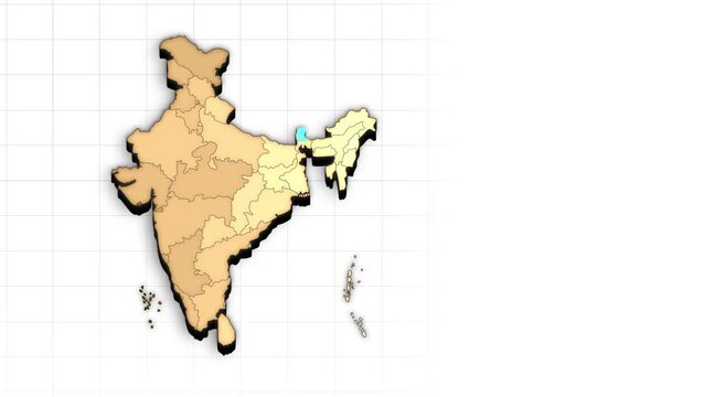 Sikkim India Map Animation Highlighted State