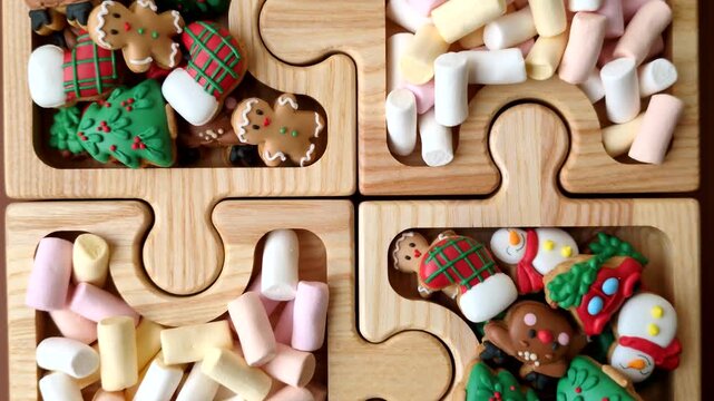 Mini marshmallows in white, pink, and pastel colors, a colorful Christmas dessert. Marshmallows as a food background for your design