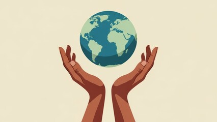 Hands cradling the Earth, symbolizing global care and sustainability