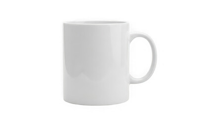 White ceramic mug isolated on transparent background