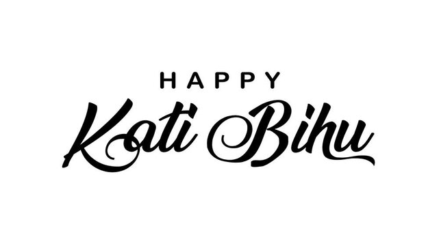 Happy kati bihu text animation. Ideal for greeting cards, posters, social media posts, and invitations.