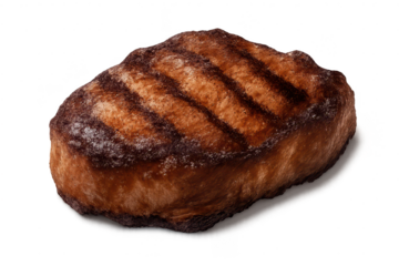 Delicious Grilled Steak Cutlet on a transparent background for projects