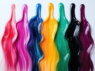 Colorful paint streaks form a vibrant display of hues.