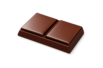 Delicious chocolate bar piece on transparent background, ready to eat.