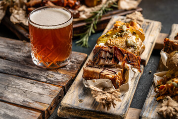 Craft Beer With Roasted Pork And Potato