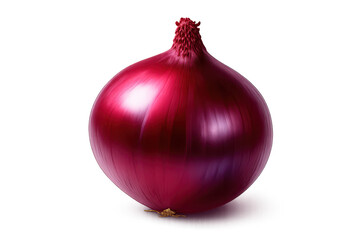 Isolated red onion with a transparent background for easy integration.