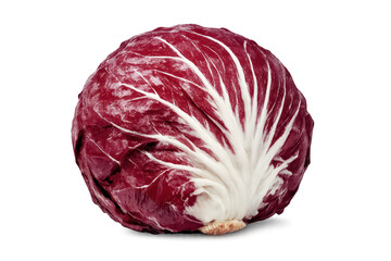 Fototapeta premium Radicchio vegetable, isolated transparent background, healthy food item.