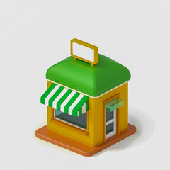 3d house icon isolated on white,3d products photography 