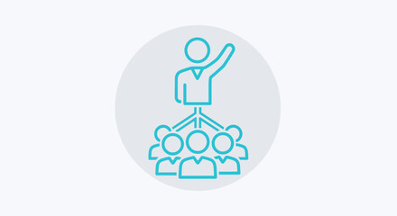 Fototapeta premium Leadership and Teamwork Icon Illustrating Business Management and Collaboration.