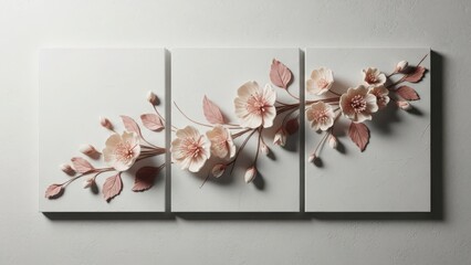 Beautiful floral arrangement on white canvas