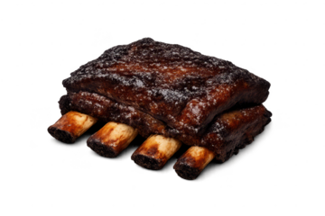 Delicious beef ribs on a transparent background for your design needs.