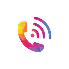 Call logo wifi icon design vector. Phone and wifi logo design template.
