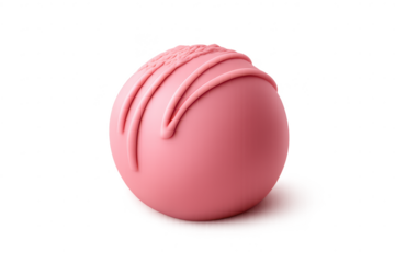 Pink Truffle with Drizzle on a transparent background, studio shot