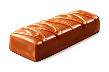 Delicious Candy Bar with Caramel on a transparent background, Isolated