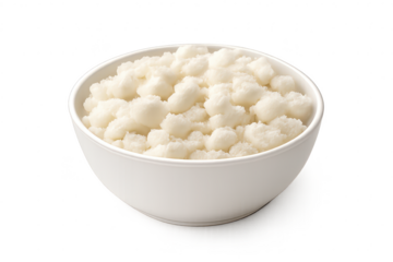 Bowl full of Couscous on a transparent background, Studio Shot White