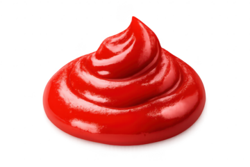 Ketchup swirl or dollop on transparent background - Food Photography