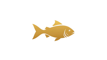 A sleek, golden fish silhouette with a gradient finish, facing right