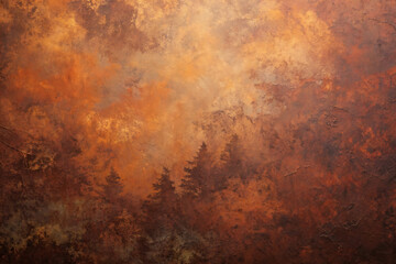 Impressionistic Forest Landscape in Warm Earth Tones