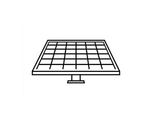 Flat Minimal Solar Panel Icon Isolated for Renewable Energy, Eco, and Sustainability Concept