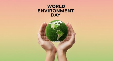 Hands holding Earth for World Environment Day