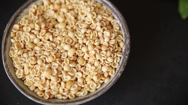 Orecchiette small pasta drum wheat pasta Italian food tasty snack fresh delicious gourmet food table setting rustic top view copy space
