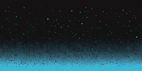 A seamless loop of rain drops on a dark window reflects a starry night sky with blue galaxy particles and winter snowflakes falling through the deep black universe © Hena