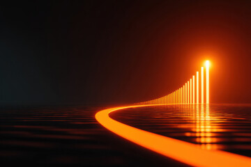 A business growth concept presented as a schematic graph demonstrating increasing profits.