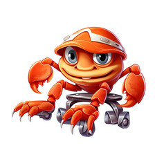 Adorable crab cartoon skating illustration