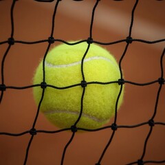 tennis ball on a tennis court
