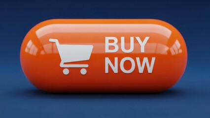 Glossy orange button with "BUY NOW" text and shopping cart icon