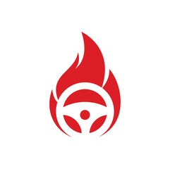 Fire driver logo vector design template. 