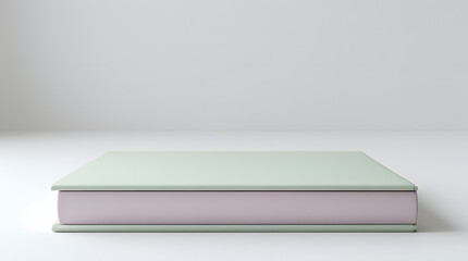 a closed book lying on a white floor