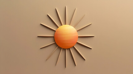 a shinning sun icon used as logo for window cover