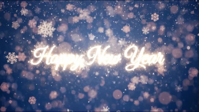 Hapy new year with snowflakes