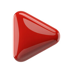 Glossy Red Play Button Icon on Black Background media video