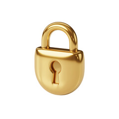 Golden Padlock with Keyhole on Black Background security