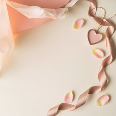Delicate pink ribbon frame