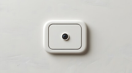 a switch board fixed on wall with off white background  