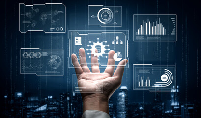 Big data visualization dashboard showing analytics, insights, and performance. Data supports decisions, data reveals trends, data powers analytics, and transforms strategy. Vouch