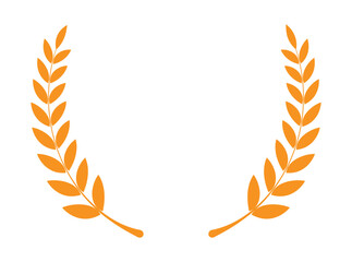 Orange color laurel wreath design for achievement