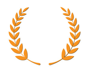 Orange color laurel wreath design for achievement
