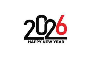 Modern 2026 New Year Design Element, Simple, Stylish, High Resolution Vector Art 
