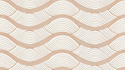 Wave Line Pattern with Curved Geometric Flow and Soft Tones