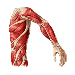 Elbow Bones and Muscles Anatomy Illustration