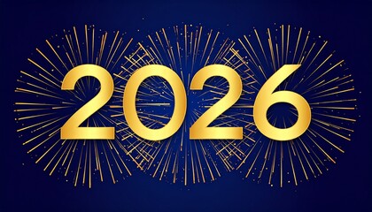 Festive 2026 Fireworks Burst Vector