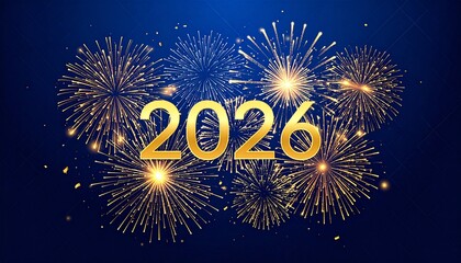 Festive 2026 Fireworks Burst Vector