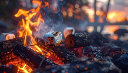 Cozy 2026 Fireside Gathering with Marshmallow Roasts on New Year Campfire