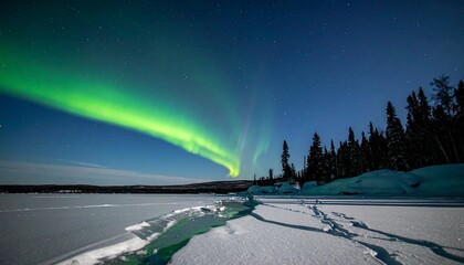 Majestic 2026 Aurora Borealis Over Frozen Lake New Year Night