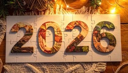 Cozy 2026 Puzzle Completing on New Year Eve Table