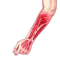 Elbow Bursa Inflammation Medical Diagram